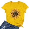 thumbnail image 4 of Jsaierl T-Shirts Tournesol pour Femmes Mignons Drôles T-Shirts Graphiques Adolescentes Inspirant Col Rond Hauts Décontractés Manches Courtes Blouses de Vacances, 4 of 7