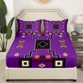 thumbnail image 3 of Erosebridal Purple Aztec Sheet Set Twin,Hippie Boho Bedding Sets Twin Size,3pcs, 3 of 7