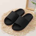 thumbnail image 2 of Men's Open Toe Slide Sandals Quick Drying Non Slip Bathroom Water Shower Shoes Slip On Summer Beach Slippers Black Size 9, 2 of 3
