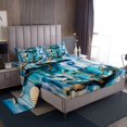 thumbnail image 1 of Erosebridal Nautical Anchor Sheet Set Full, Summer Beach Starfish Sea Shell Bedding Sets Full Size 4 Pieces, 1 of 7
