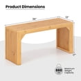 thumbnail image 3 of Costway 1 PCS Bamboo Dining Bench 36" Long Entryway Bench Indoor Outdoor Solid Wood Bench, 3 of 10