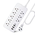 thumbnail image 2 of PROTECTOR POWER STRIP 8 OUTLET WITH PORT LONG CORD FOR HOME OFFICE, 2 of 7