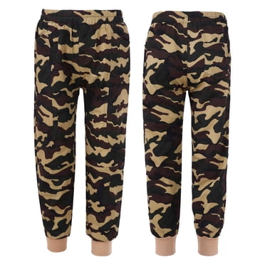 CHUANK Pantalon Cargo Jogger pour Garçons, Imprimé Camouflage, à Enfiler, Coupe Ajustée, Pantalon Décontracté 6-14
