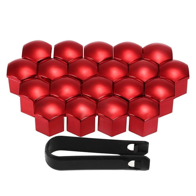 20 Pieces Universal Car Wheel Nut Wheel Nut Covers Covers Vehicle Tire Lug Caps Replacement Automotive Upgrade Modified Accessories Red 21mm
