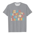 thumbnail image 4 of PMVFHDE T-Shirts Graphiques pour Fille T-Shirts pour Filles Hauts Graphiques pour Fille T-Shirts d'Été pour Fille T-Shirts pour Fille Enfants Saison Scolaire Saison de Rentrée Scolaire Imprimé Décontracté Haut à Manches Courtes T-Shirt Gris,140.00, 4 of 4