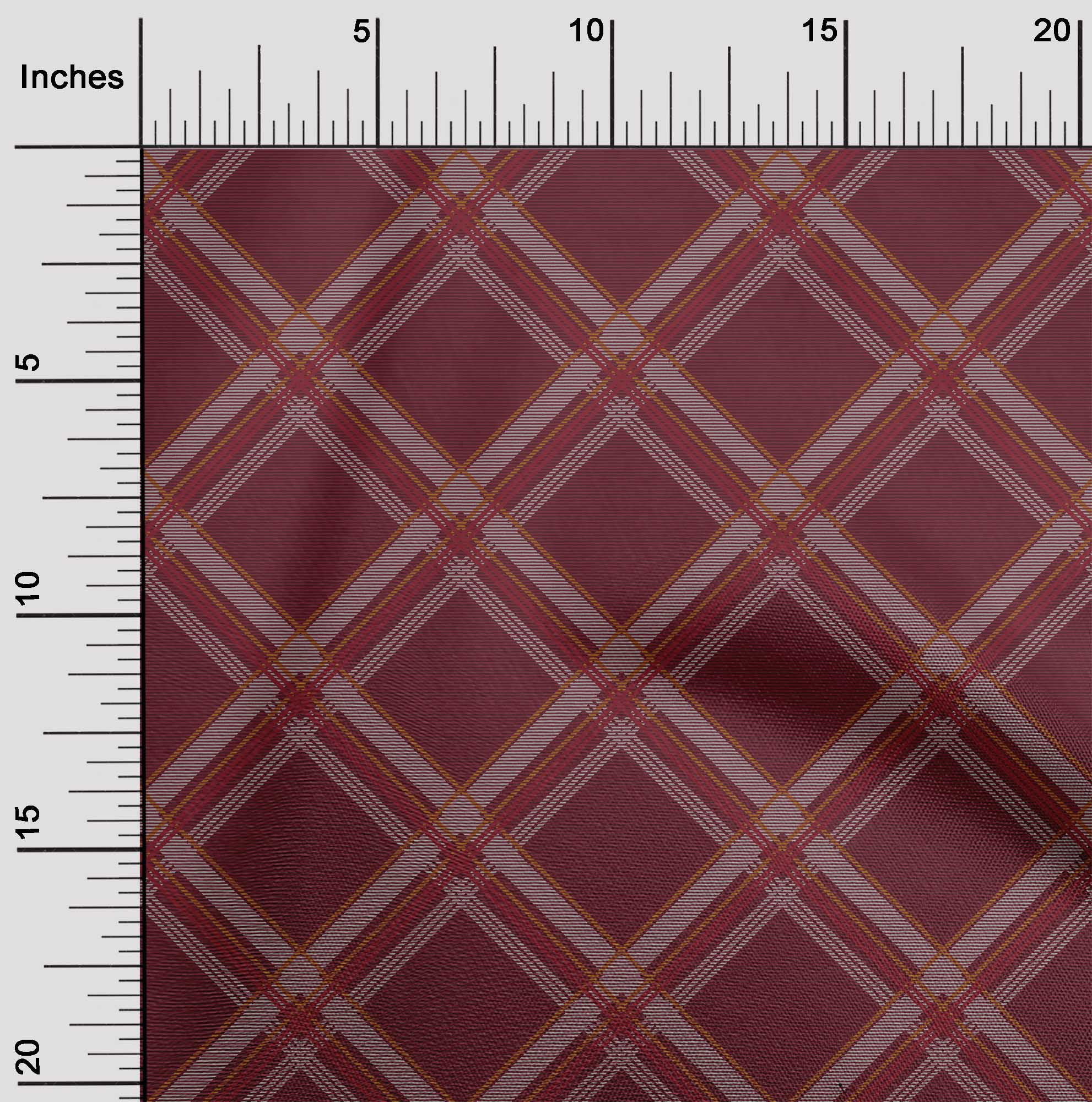 oneOone Cotton Cambric Fabric Tartan Check Print Fabric By Yard 56 Inch Wide