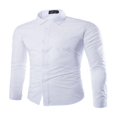 thumbnail image 1 of Men‘s Slim Fit Shirt Long Sleeve Button Down Tops Solid Color Casual Business Work  Shirts, 1 of 5