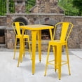 thumbnail image 2 of Bowery Hill Ensemble de Bar en Métal 3 Pcs, Jaune, 2 of 4