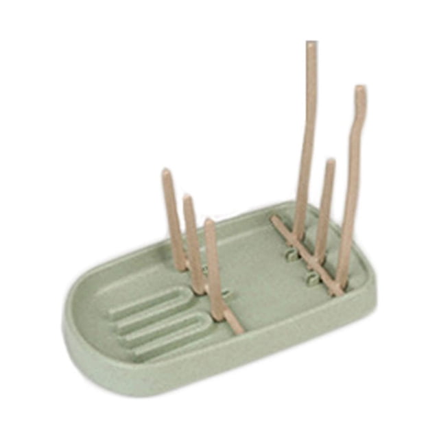 Oleegame 1PC Shower Soap Dish With Hook Tray Drains Baby Rack Plastic Drains Teat Rack Drying Cup Bottle Organizer Kitchen,Dining Bar Green