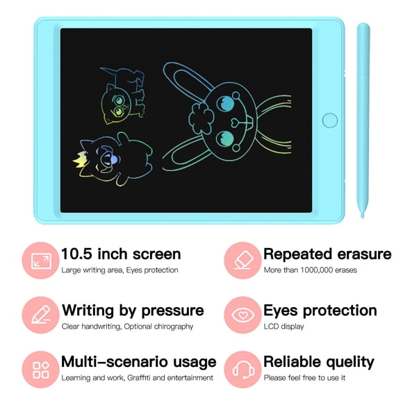 Amdohai LCD Writing Tablet 10.5 Inch Doodle Drawing Pad Handwriting Colorful Board with Magnetic Stylus