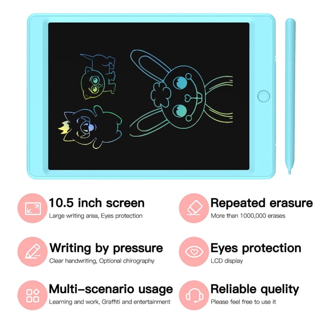 Amdohai LCD Writing Tablet 10.5 Inch Doodle Drawing Pad Handwriting Colorful Board with Magnetic Stylus