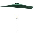 thumbnail image 1 of Outsunny Parasol de Patio Demi-Rond de 9 Pi, Parasol de Marché Extérieur pour Table de Patio avec Mécanisme à Manivelle, 5 Baleines, Vert Foncé, 1 of 10