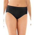 thumbnail image 1 of Bali Womens One Smooth U All-Around Smoothing Hi-Cut Panty, 7, Black Pointelle, 1 of 2