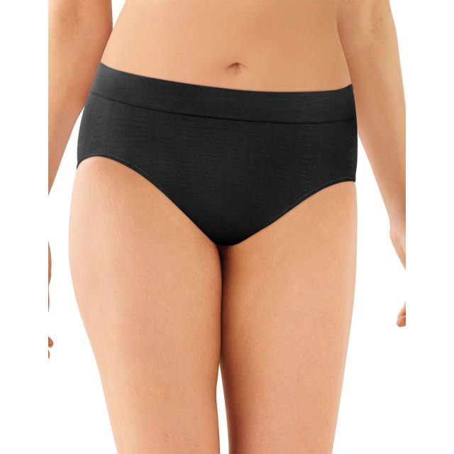 Bali Womens One Smooth U All-Around Smoothing Hi-Cut Panty, 7, Black Pointelle