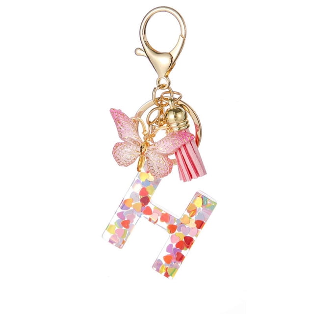 TopLLC New English Letter Keychain Hanger Car Keychain Bag Accessories Suspension components