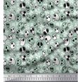 thumbnail image 1 of Soimoi Poly Georgette Fabric Crossbone & Skull Halloween Print Sewing Fabric Yard 52 Inch Wide, 1 of 3
