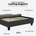 thumbnail image 4 of Primo International Carter Dark Grey Upholstered Platform Bed Frame, 4 of 13