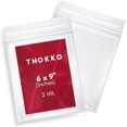 thumbnail image 1 of Clear Reclosable Bags, Single Track Zipper 2 Mil Thickness Zip Plastic Poly Bags (100) (6x9), 1 of 2