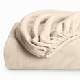 thumbnail image 2 of Bare Home Drap-Housse en Molleton Douillet - Molleton Polaire Ultra Moelleux - Drap à Poche Profonde - Lit Simple, Sable, 2 of 5