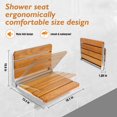 thumbnail image 4 of Siège de Douche Pliant Mural en Bois de Teck et Acier Inoxydable, Banc de Douche Rabattable, Ensemble, 4 of 7
