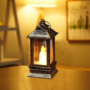 Fridja Mini Lanternes DEL Petites Lanternes Décoratives Intérieur Extérieur Lanterne Suspendue Lanterne à Bougie Décorative Décor de Ferme pour Mariages Décorations de Fête de Camping Western, 3.74*1.65*1.65 Po