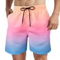 thumbnail image 1 of FAIWAD Mens Swim Shorts with Mesh Liner Drawstring Elastic Waist Summer Quick Dry Boardshorts Gradient Beach Shorts, 1 of 8