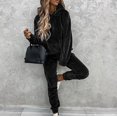 thumbnail image 4 of Yuyuzo Womens Velour Sweatsuits 2 Piece Outfits Hooded Pullover Sweatshirt Sweatpants Tracksuits Matching Set, 4 of 7