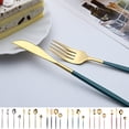 thumbnail image 3 of Produit de Vaisselle Fourchette Occidentale et Cuillère en Acier Inoxydable Ensemble de 4 Pcs pour des Repas Européens Élégants Votre Table avec Couverts Ton Or Durables, 3 of 3