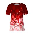thumbnail image 4 of Dealovy T-Shirts pour Femmes Décontractés à Manches Courtes Tuniques Imprimées Col Ras du Cou Été Amples Confortables Blouses, 4 of 4