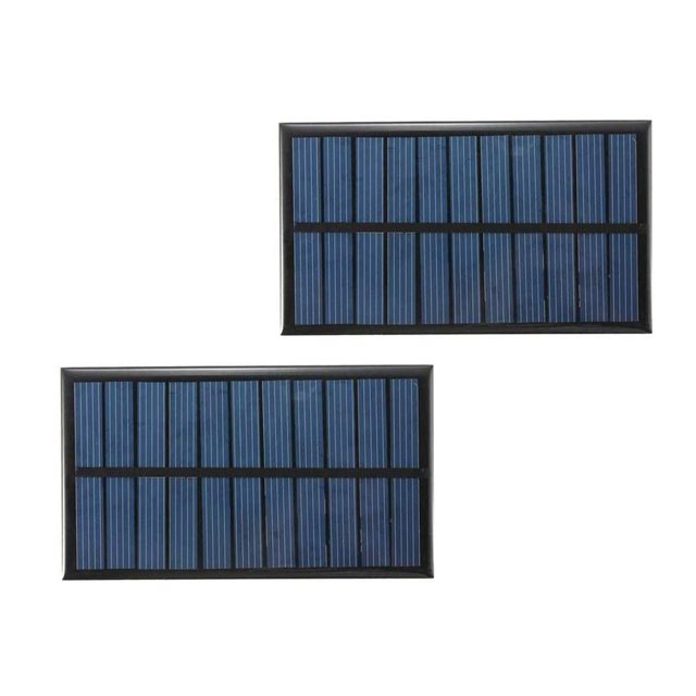 Treedix 2 Pcs 5.5V 1.6W Colle pour Panneau Solaire en Polysilicium Chargeur de Batterie Solaire Kit de Module de Panneau Solaire Mini Petit Silicium Encapsulé dans une Résine Étanche (1.6W)