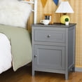 thumbnail image 2 of Costway Nightstand with Drawer Accent Side End Table Storage Cabinet Grey, 2 of 10