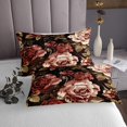 thumbnail image 4 of YST Draps de Lit Pivoine Rouge Format Simple, Ensemble de Draps Rétro à Motif Floral pour Filles et Ados, Drap-Housse Jardin Rustique de Printemps, Drap-Housse Style Peinture à l'Huile Drap-Housse + Drap Plat + 1 Taie d'Oreiller, 4 of 5