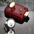 thumbnail image 4 of fastboy Night Deadbolt Rim Lock Household Locks Front House Padlocks Gate Anti-Theft Heavy-Duty Single Mortise Open With Key Type 1 Red,Type 1 90x60mm, 4 of 6