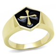 thumbnail image 1 of Alamode TK3268-11 Men IP Gold Stainless Steel Ring with Epoxy in Jet - Size 11, 1 of 1