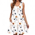 thumbnail image 4 of Staron Robes d'Été pour Femmes en Liquidation à Moins de 10 $ Sans Manches Amples Ligne A Poches Robe Décontractée Vacances Plage Fluide Cache-Maillot Col Rond Robe d'Été L, 4 of 6