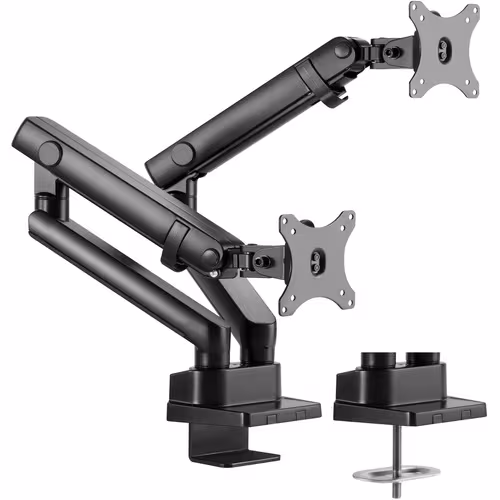 Bras de montage Amer pour écrans incurvés et plats - Noir mat - Compatible avec 2 écrans - Support pour écrans jusqu'à 32 pouces