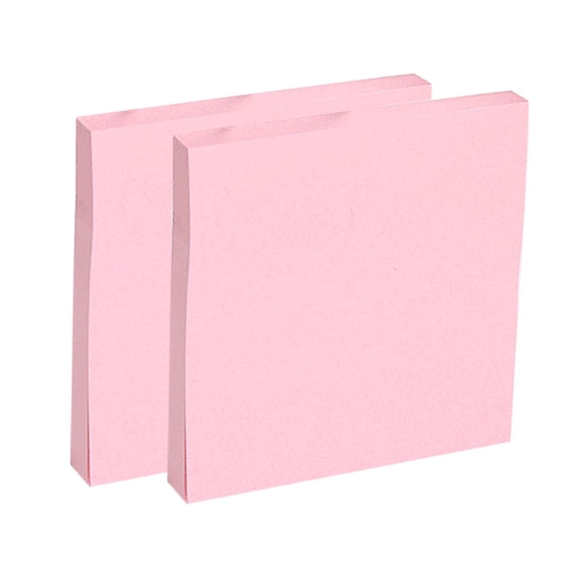 Today Sales 2Pcs Sticky Notes 3x3 Inches in pastel pink color, featuring strong adhesive for clean removal and recyclable paper. Perfect for home, office, and school use, these square sticky notes measure 7.6x7.6 cm, are easy to peel, and ideal for organizing tasks or study materials.