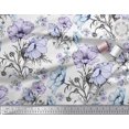 thumbnail image 3 of Soimoi Modal Satin Fabric Leaves & Anemone Flower Decor Fabric Printed Yard 42 Inch Wide, 3 of 3