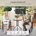 thumbnail image 4 of Outsunny Ensemble Bistro d'Extérieur Petit Ensemble de Patio avec Chaises Empilables, Beige, 4 of 10