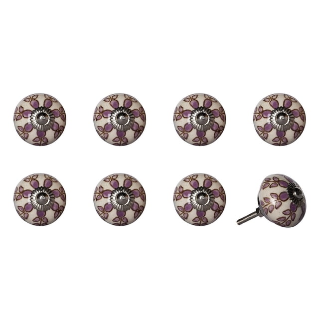 KNOB-IT VINTAGE HANDPAINTED CERAMIC KNOBS (8 Pack) K000001