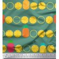 thumbnail image 1 of Soimoi Tissu en Rayonne Vert Tranches de Pin et Citron Imprimé 1 Yard 42 Pouces de Large, 1 of 5