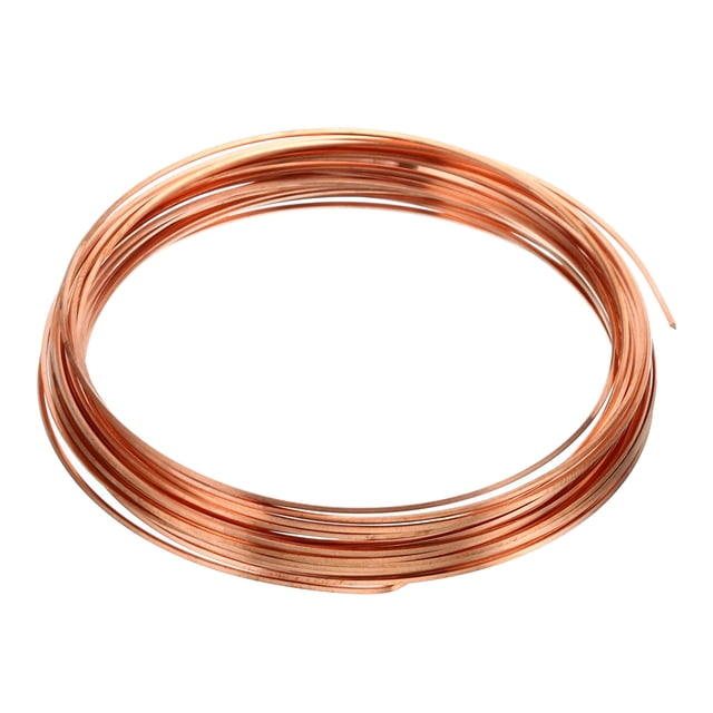 Unique Bargains Fil de Cuivre Demi-Dur, Diamètre 20Gauge/0.8*0.8mm Fil Artisanal Demi-Rond 6 m