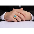 thumbnail image 2 of RYLOS Men's Rings 14K Yellow Gold Designer Style 10X8MM Emerald Cut Shape Gemstone &  Diamonds Blue Topaz December Birthstone Rings For Men Size 8, 2 of 7