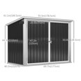 thumbnail image 3 of Outsunny Outdoor Steel Storage Shed Garbage Can Organizer Dark Grey, 3 of 10