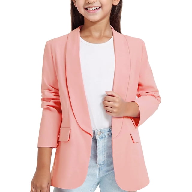 Blazer pour Hommes, Blazer de Mode pour Filles de 3 à 14 Ans, Veste Formelle à Manches Longues à Col Rabattu avec Poche, Haut pour Enfants