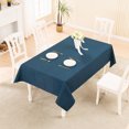 thumbnail image 4 of BALCONY & FALCON Rectangle Tablecloth 57 x 118 Water Resistant Thick Faux Linen Navy Blue for Outdoor Dining, 4 of 6