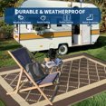 thumbnail image 4 of Waterproof Reversible Outdoor Rug 9x18ft – Modern Brown/Coffee Plastic Straw Patio Mat, UV Resistant, Easy Clean, with Portable Bag & Stakes – United States, 4 of 8