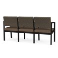 thumbnail image 5 of Fauteuil d'Attente de Réception Lenox en Acier à 3 Places / Acier Noir / Brun / Brun, 5 of 5