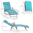 thumbnail image 3 of Outsunny Outdoor Chaise Lounge Chair with Folding Design Blue, 3 of 10