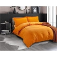 thumbnail image 1 of 3-Piece Duvet Cover Set, 1800 Thread Count, Button Closure, Solid Color - Cooling, Breathable Material- Wrinkle, Fade, Stain Resistant, Full/Queen, Elite Orange, 1 of 5